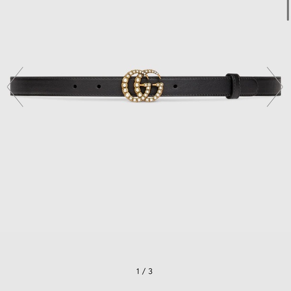 Gucci Accessories - Gucci leather pearl belt